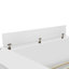 Lit plateforme double en bois avec tiroirs, tablettes, bureau et garde-robe-7771129