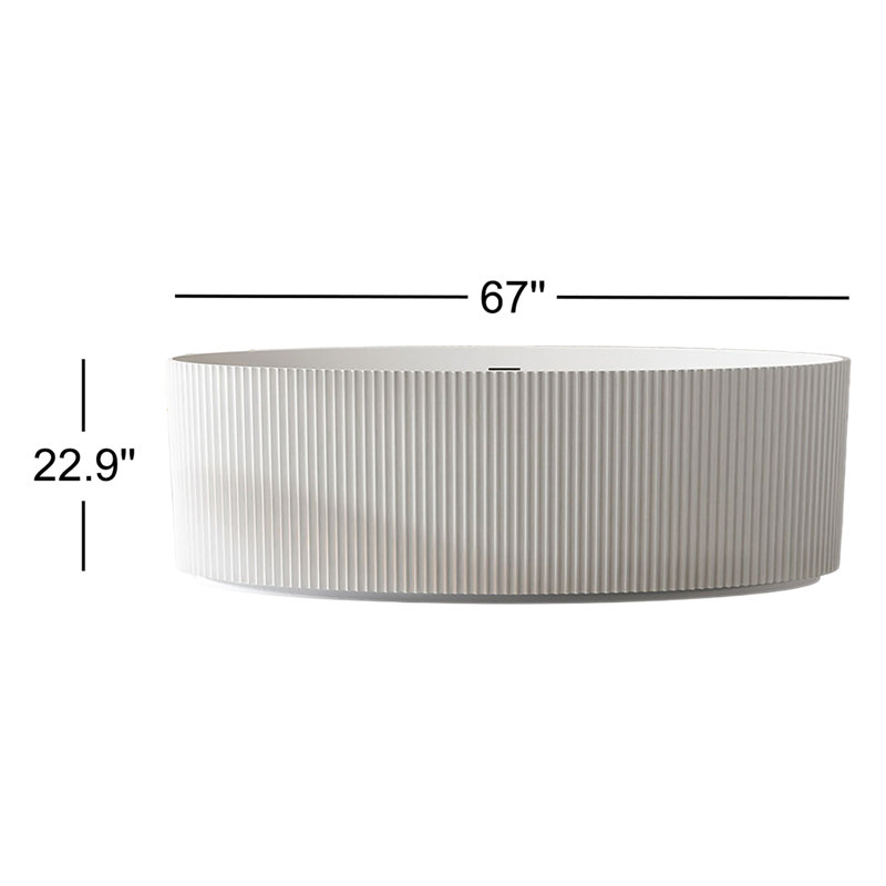 67'' x 33.5'' Freestanding Soaking Acrylic Bathtub