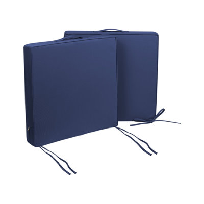 2-Pack 16x16x3 Inch Outdoor Chair Cushions - High-Density Foam Water-Resistant UV-Protected Removable Cover Seat/Back Cushions for Patio, Garden, Black
