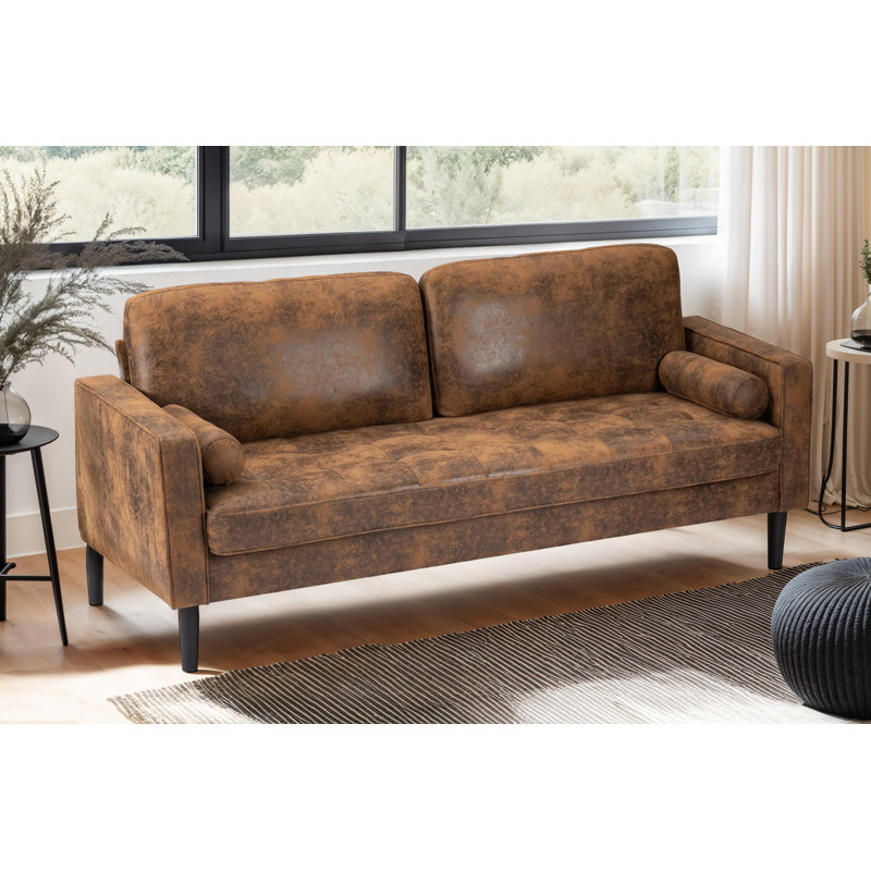 Baity Cushioned Loveseat Sofa, 3, Microsuede Brown