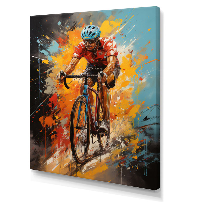 Withams Bicycle Bold Rides I - Art mural de bicyclette, H 44 po x l 34 po x P 1,5 po, Toile tendue