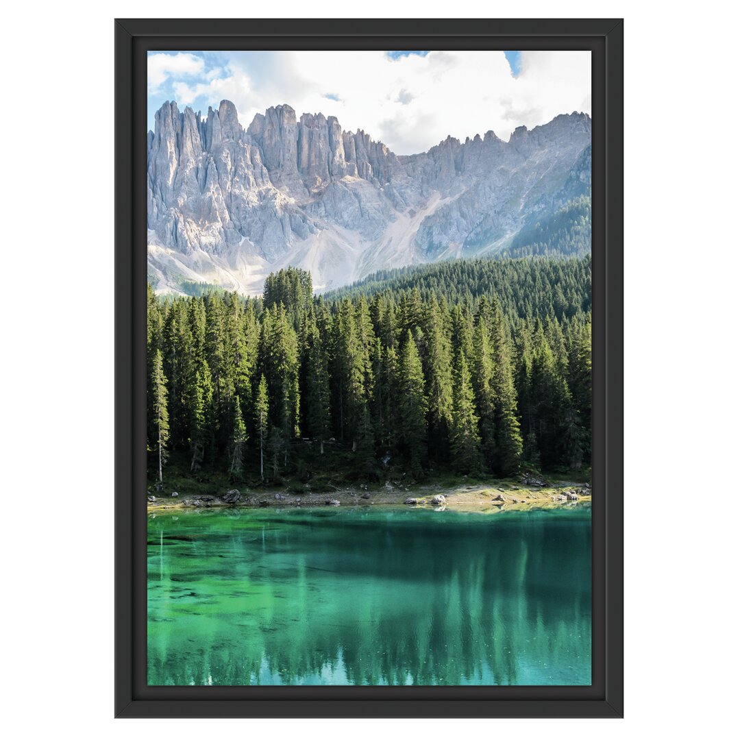 Gerahmtes Wandbild Wunderschöner klarer Bergsee