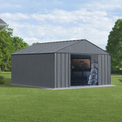 Classic Metal Shed, 12 X 12, Flute Grey