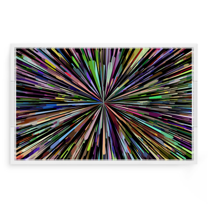 Fireworks Acrylic Rectangle Decorative Tray, Black, 2" H x 22.5" W x 14.5" D