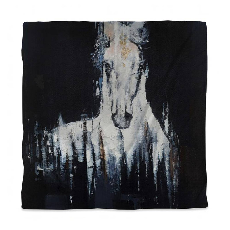 Housse de couette bleu animaux de ferme | Décoration de cheval abstraite