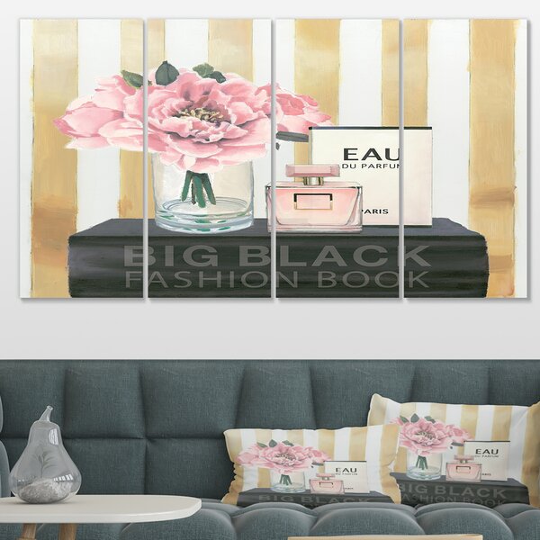 Rose Gold & Black Book Stack With Blac - Canvas Art, Amanda Greenwood