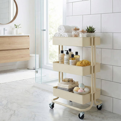 Lena 78.5cm H x 55cm W Storage Cart with Wheels