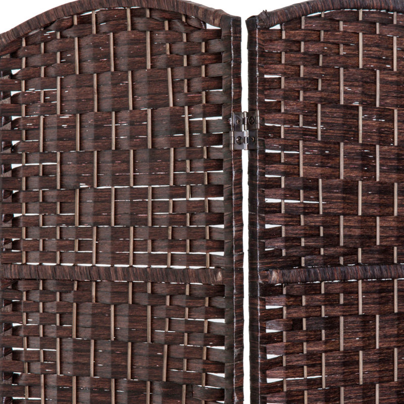 Paravent 3 panneaux Brown Weave - hauteur 6 pi. Paravent artistique au design élégant. Idéal pour les petits espaces. Panneaux hauts portatifs pliables, brun. Facile à plier