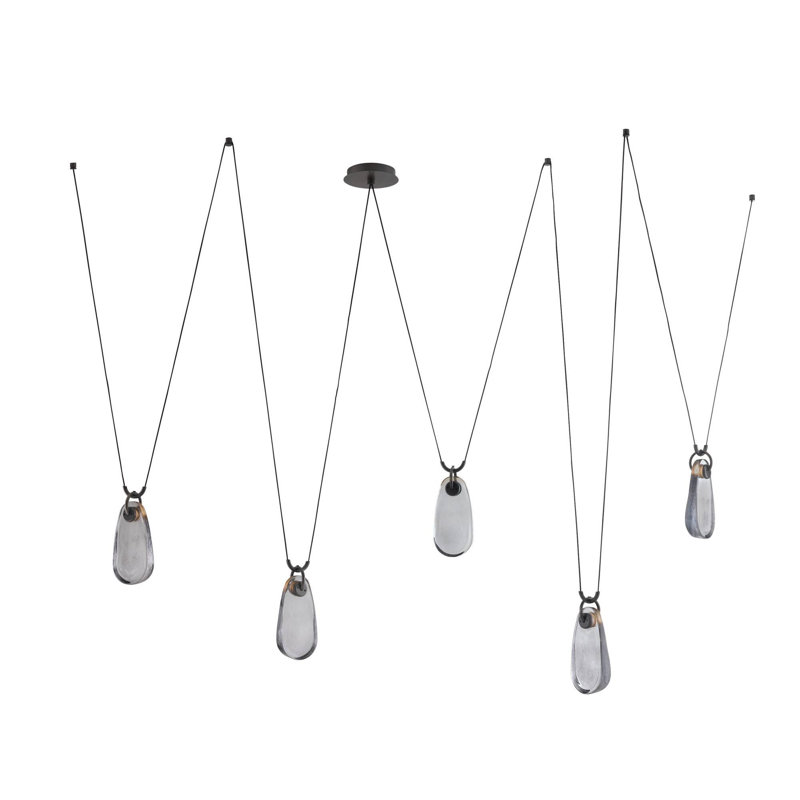 Melt 5 - Light LED Chandelier, Matte Black