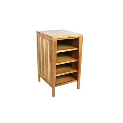 EcoDecors Signifiacado® 18'' Free Standing Bathroom Bridge or End Vanity with Solid Wood Top, in Earthy Teak