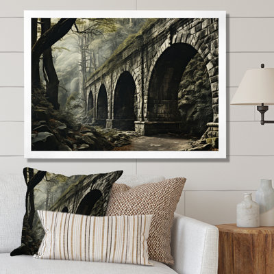 «Maclay Gray Bridge Rustic Archway Slate I», reproduction sur toile