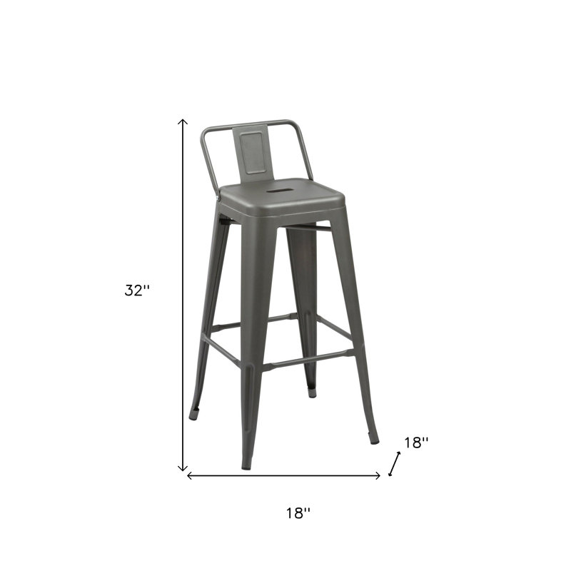 Ensemble de quatre chaises de bar 26 po en métal gris foncé