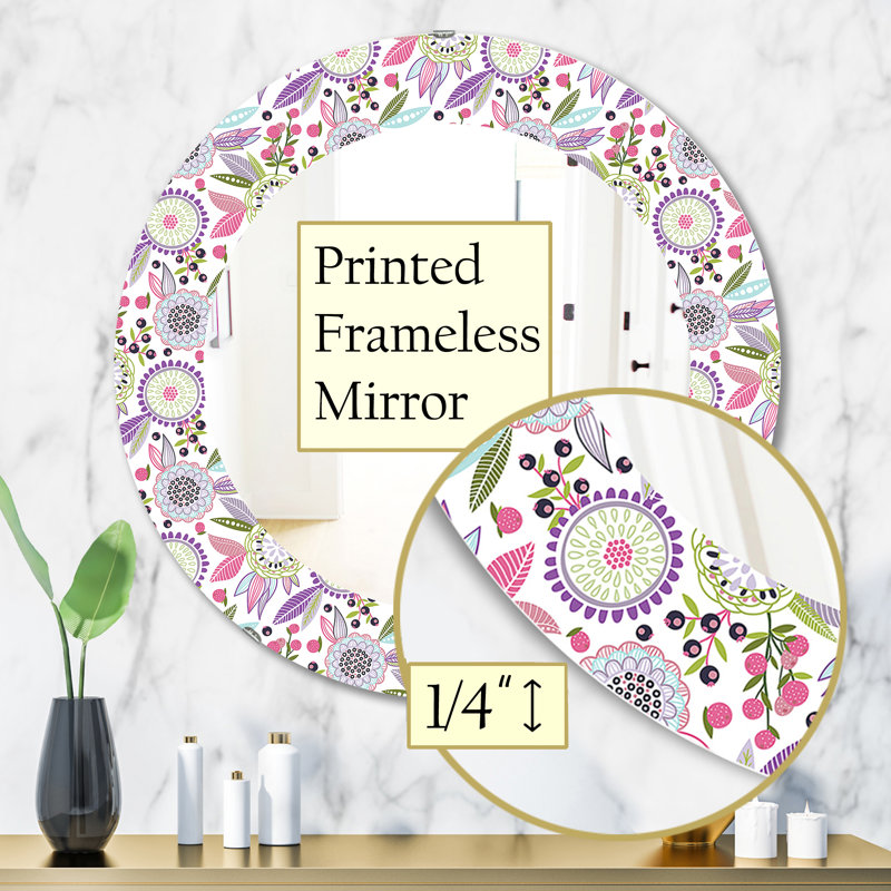 Miroir décoratif moderne et contemporain Blossom, H 31,5 po x l po