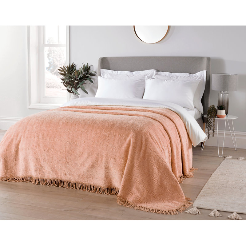 Geneva Cotton Solid Colour Bedspread, Single, White