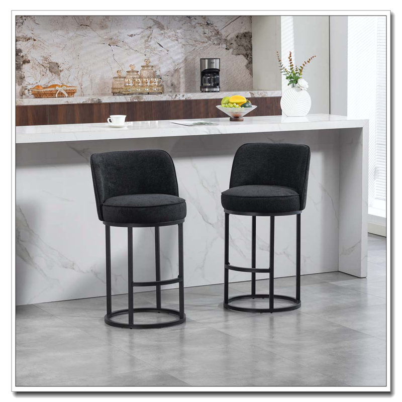 Counter Height Bar Stools Set, Noir
