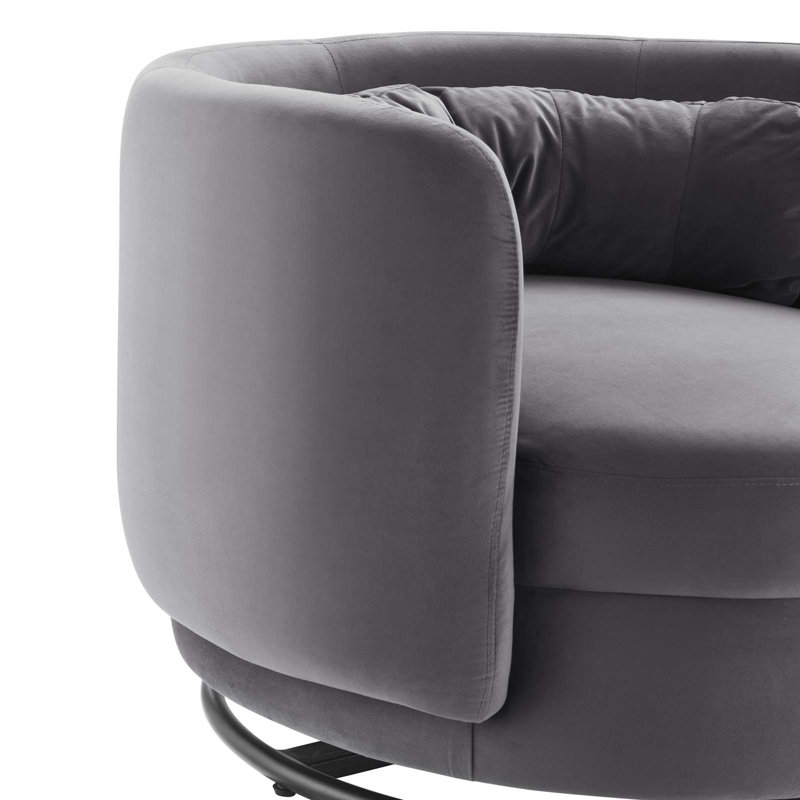 Modway Relish Performance Velvet Performance Velvet Swivel Chair, Gray Velvet