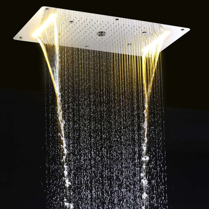 Caserta Chrome Thermostatic Shower System with Polished Finish and Wall Mount Installation