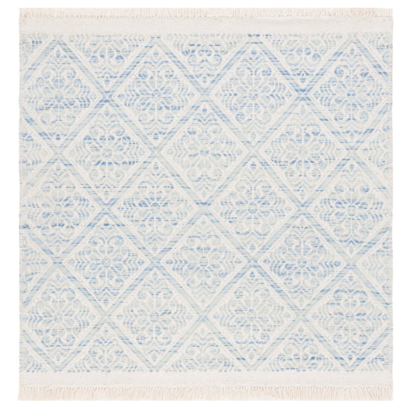Joce Hand Woven Wool Geometric Rug, Square 6'