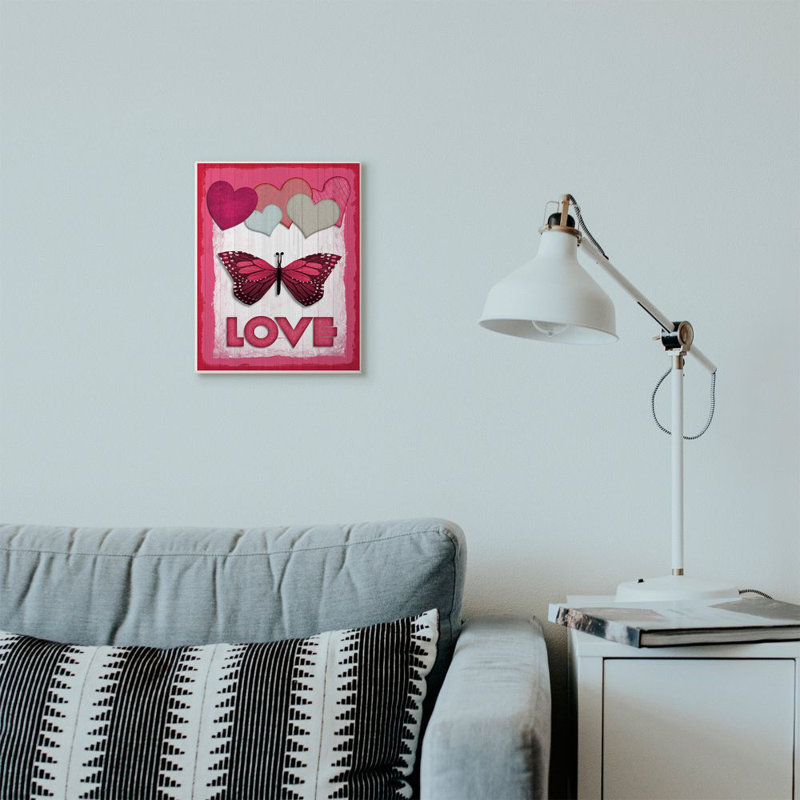 « papillon love design », impression sur toile, Plaque murale, H 15 po x l 10 po