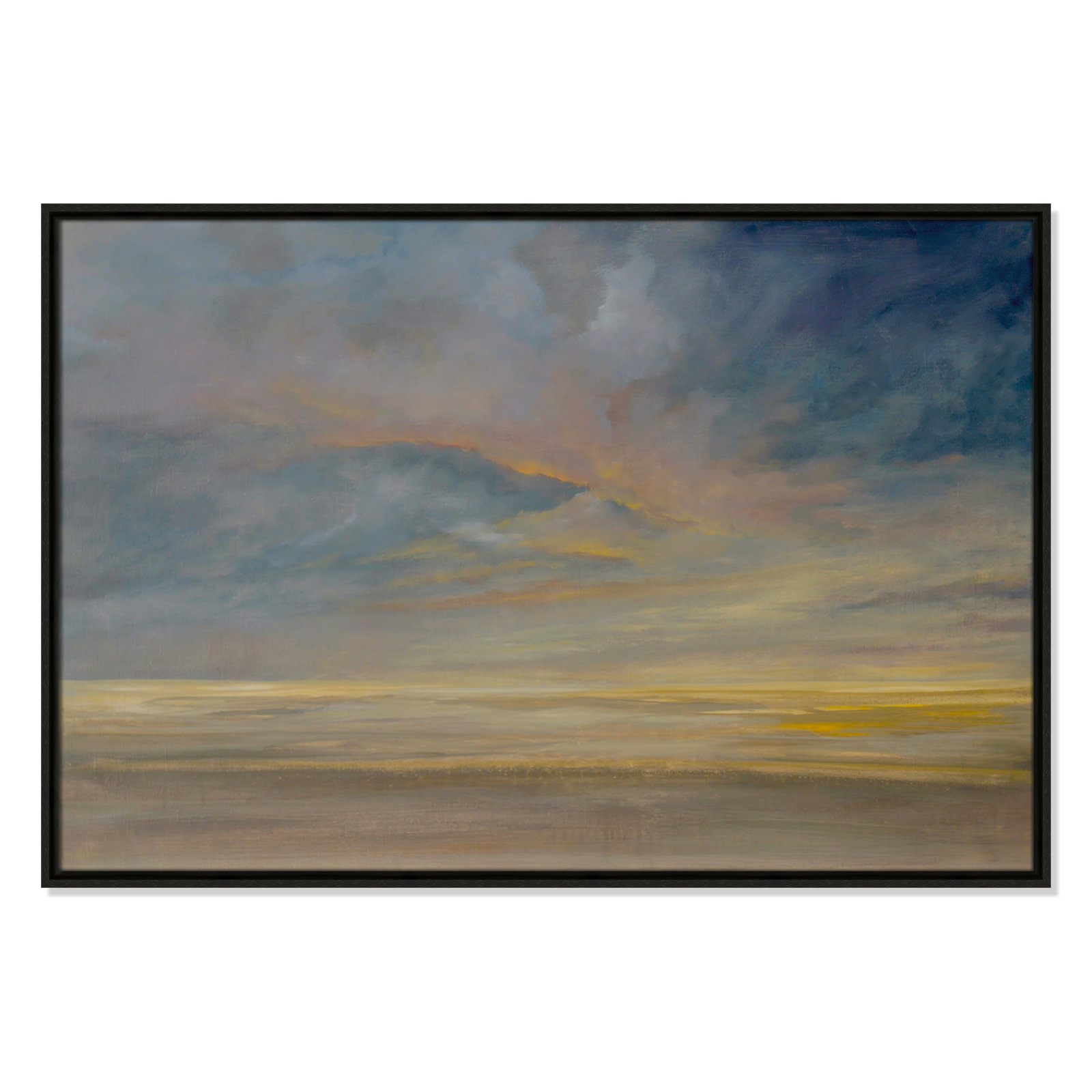 Saffi "Dawning Unrest" Painting, 25.5" H x 37.5" W, Black