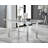 Tierra Modern Glass & Metal Extendable Dining Table Set & 6 Luxury Faux Leather Dining Chairs