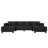 Modern 130" U-Shaped Sectional Sofa: RGB LED Light Strip, 6 Pillows, Ideal For Living Room, Black-2013487509