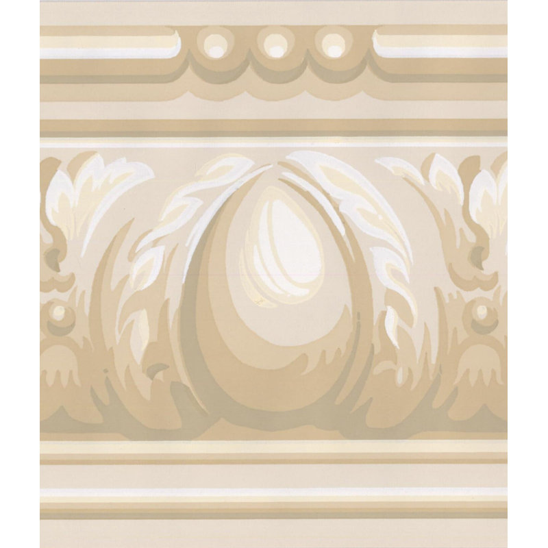 Bordure de papier peint 15 pi L x 5,5 po Costantino, Beige clair