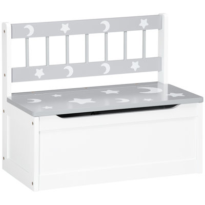 Toddler Toy Box Storage Bench with Large 27 L Interior, Kids Storage Bench Seat with Storage for Toddler Playroom Furniture, Kids Bedroom Furniture, Toy Organizer and Storage Bin