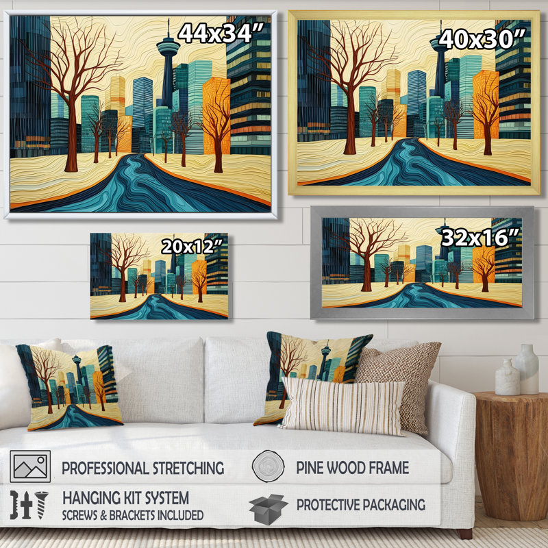 Canada, Toronto, automne, scène de ville, art mural Toronto, H 12 po x l 20 po, Noir