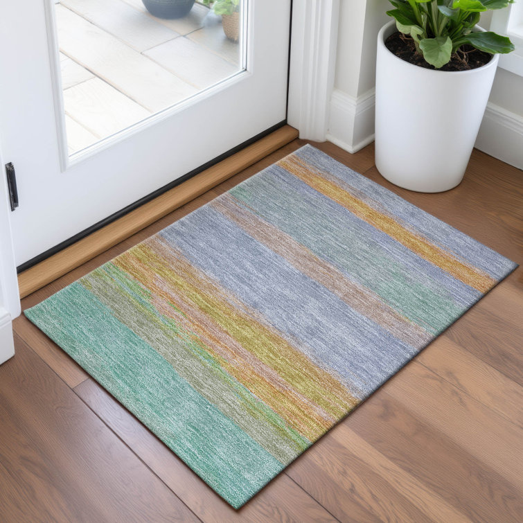 Premium Machine Washable Alijah AMF1272 Stripes Rug