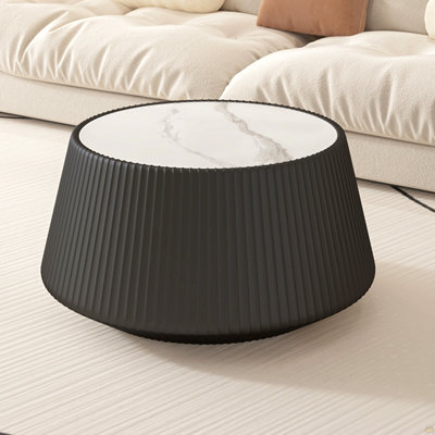 Table basse moderne en cuir fritté clair