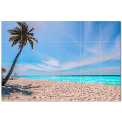 Murale en céramique satinée 8 "x 8" Beach Photo