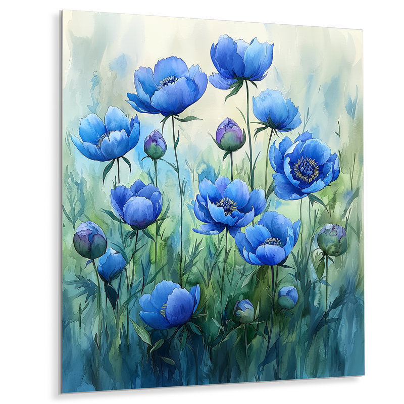 Kadmiel - pivoines, art mural en métal, H 20 po x l 12 po
