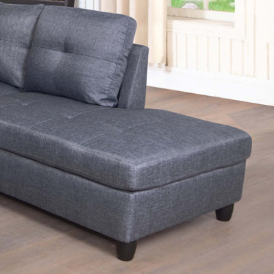 Canapé modulaire en similicuir à gauche avec repose-pieds avec rangement gratuit