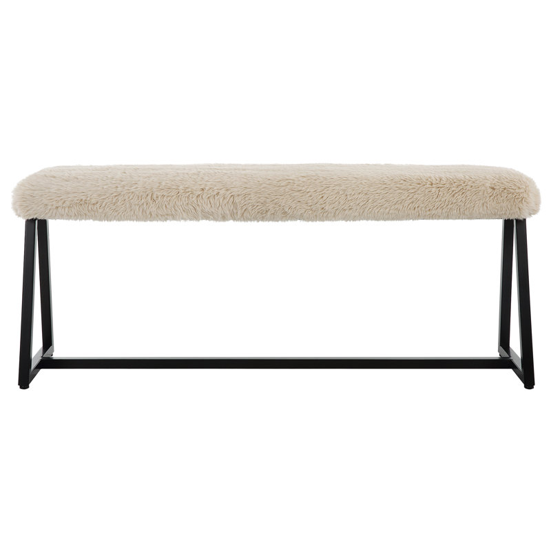 Taupo Beige Polyester Upholstered Entryway Bench
