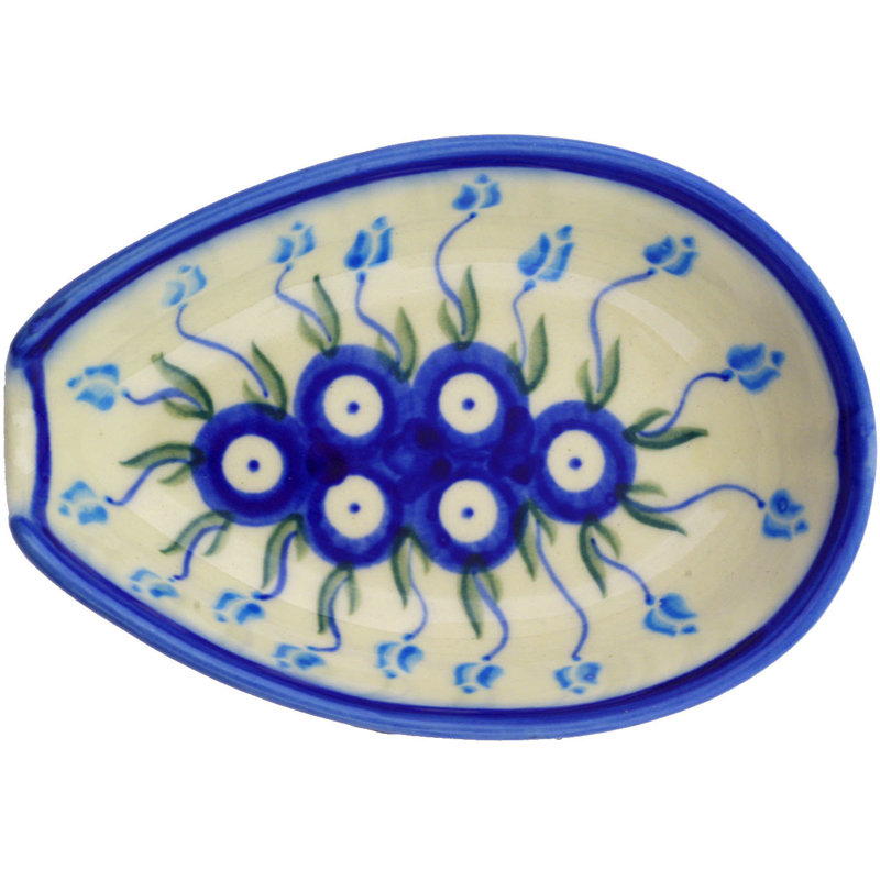 Repose-cuillère à motif floral peacock