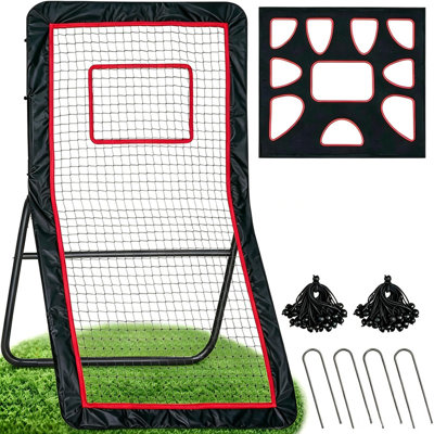6x4FT Heavy-Duty Pitch Back & Rebounder for Baseball, Softball & Lacrosse