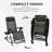 Gray Zero Gravity Reclining Lounge Chair, Foldable Outdoor Rocker with Cup Tray & Pillow Headrest, 47.25"L-1421341584