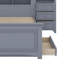 Lit plateforme simple en bois avec armoire verticale et 4 tiroirs de chaque côté-108172058