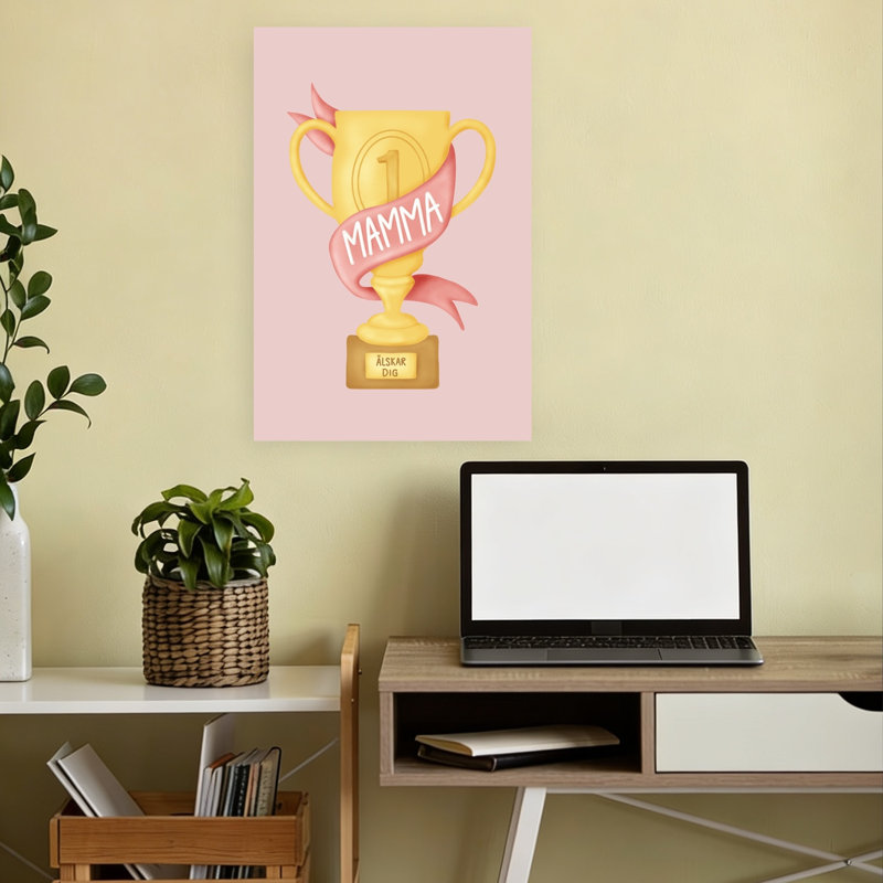 «Best Mom», art mural abstrait contemporain, 18" H x 12" W