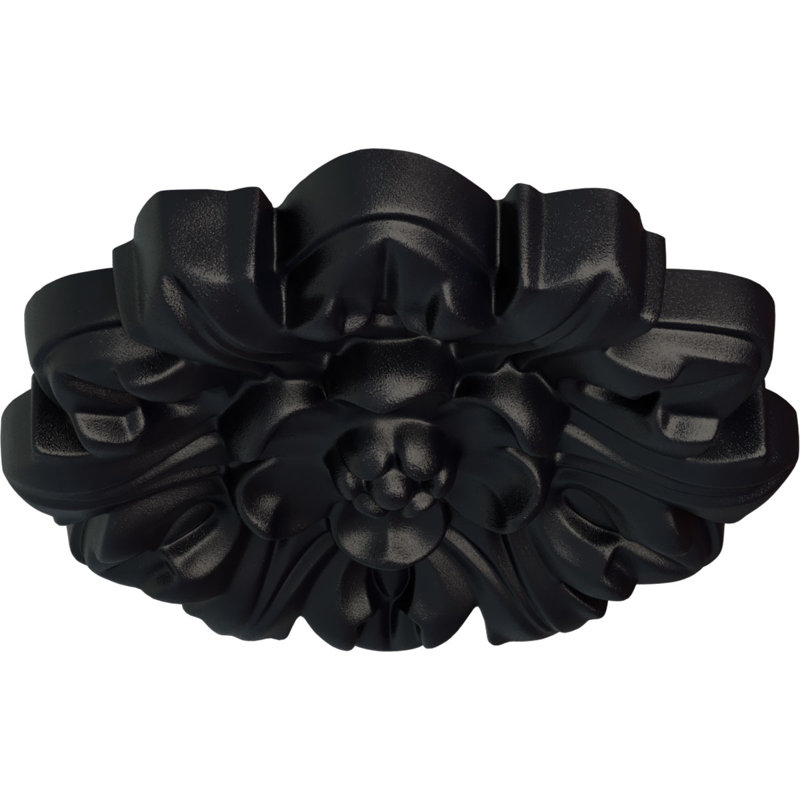Endurathane Emery Leaf Ceiling Medallion, 7 5/8"OD x 1"P, Hand-Painted Steel Gray Finish, Steel Gray