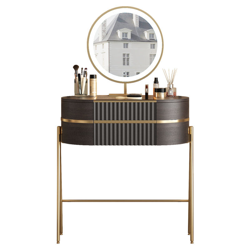 High-quality Makeup Vanity, Glass Top,Stainless steel legs,Very easy to assemble