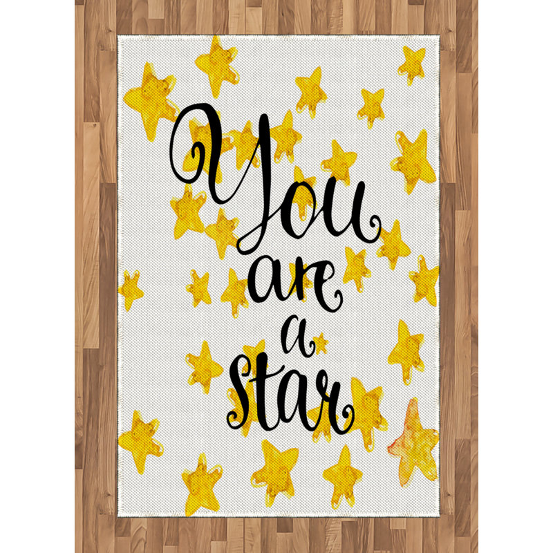 Lifestyle Yellow Area Rug, Rectangle 4' x 5'8"