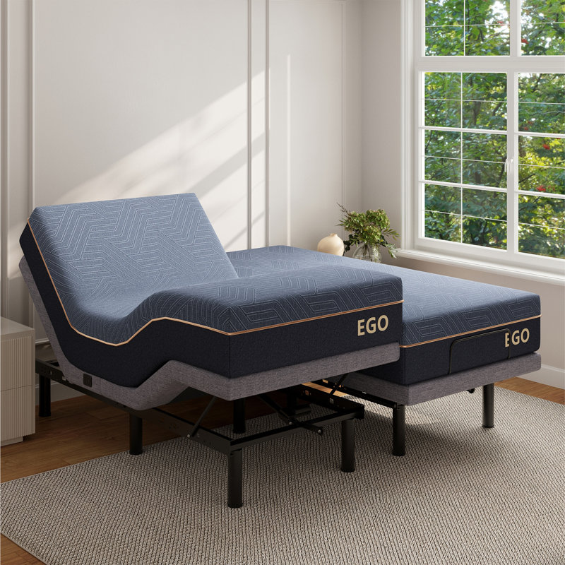 Lit massant zéro gravité réglable avec matelas en mousse à mémoire de forme infusé de gel de cuivre de 30 cm, ports USB et télécommande sans fil
