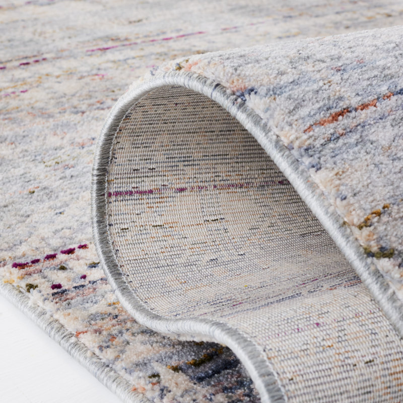 Hand-Knotted Silver & Green Square Synthetic Area Rug - 79"x79"