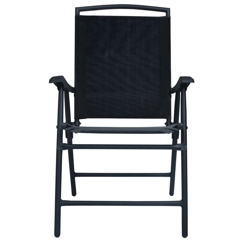 Brasfield Patio Folding Chair Folding Chair Set, Black