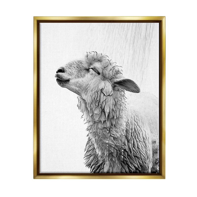 Mouton pour salle de bain, H 21 po x l 17 po x P 1,7 po, Cadre flottant métallique doré