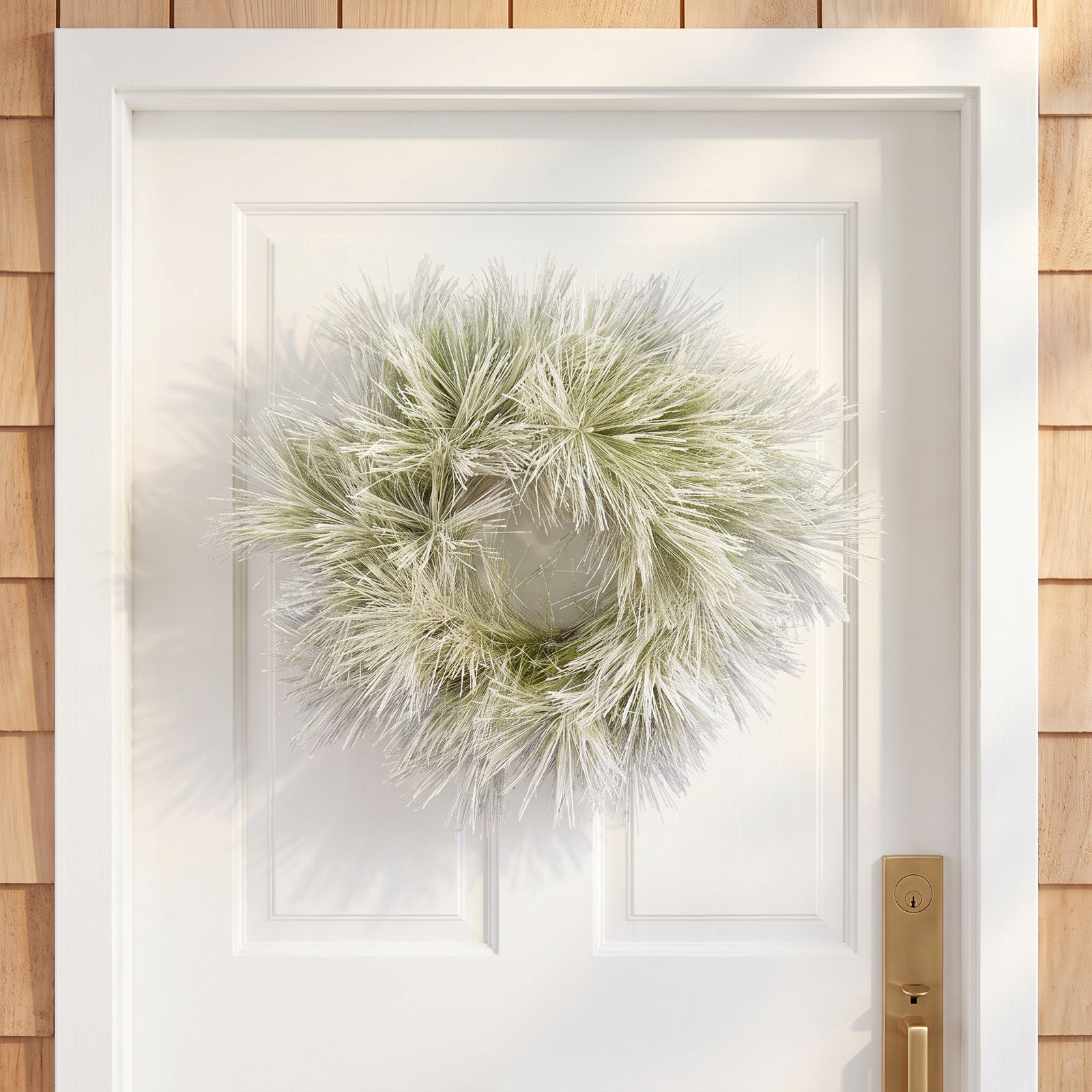 Flocked Coulter Pine Christmas Wreath, 20"