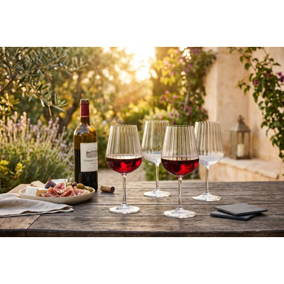 Ensemble de 4 verres à vin rouges Anna, grand verre à pied long bol de 620 ml pour cabernet, merlot, bordeaux, verre élégant pour le bar à la maison ou les fêtes