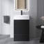 Meuble-lavabo autoportant moderne rayé 20 po avec lavabo en céramique